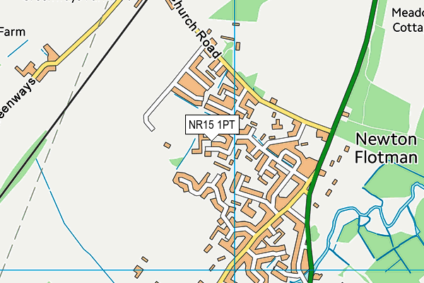 NR15 1PT map - OS VectorMap District (Ordnance Survey)