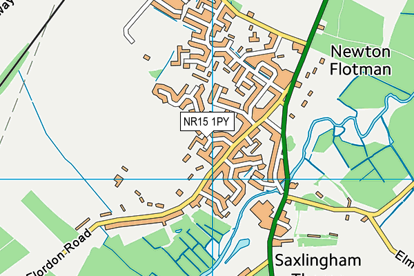 NR15 1PY map - OS VectorMap District (Ordnance Survey)