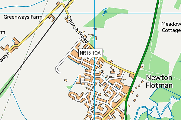 NR15 1QA map - OS VectorMap District (Ordnance Survey)