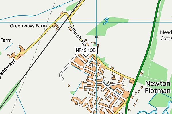 NR15 1QD map - OS VectorMap District (Ordnance Survey)