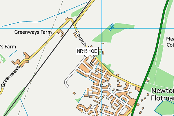 NR15 1QE map - OS VectorMap District (Ordnance Survey)