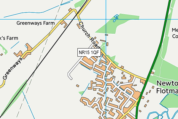 NR15 1QF map - OS VectorMap District (Ordnance Survey)