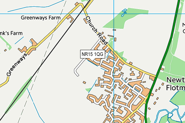 NR15 1QG map - OS VectorMap District (Ordnance Survey)