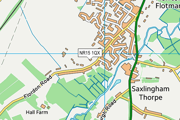 NR15 1QX map - OS VectorMap District (Ordnance Survey)