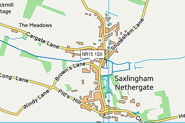 NR15 1SX map - OS VectorMap District (Ordnance Survey)