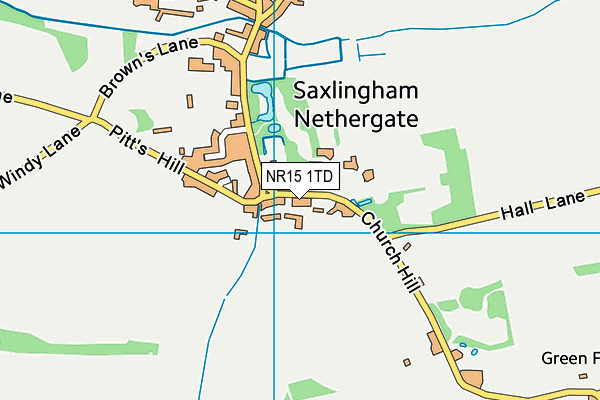 Saxlingham Playing Field map (NR15 1TD) - OS VectorMap District (Ordnance Survey)