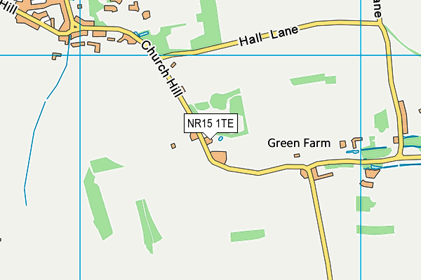 NR15 1TE map - OS VectorMap District (Ordnance Survey)