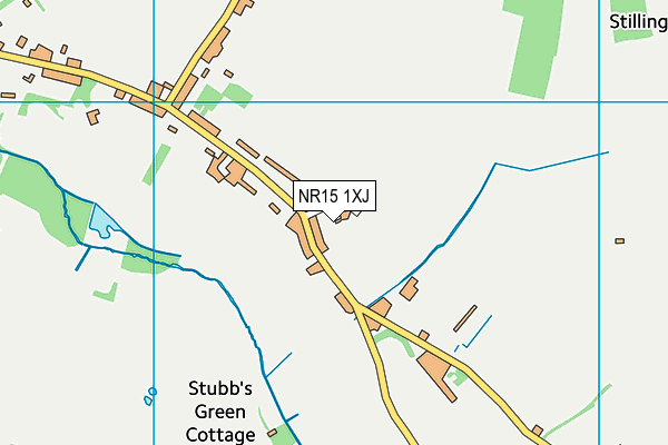 NR15 1XJ map - OS VectorMap District (Ordnance Survey)