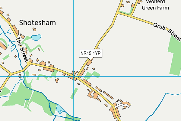 NR15 1YP map - OS VectorMap District (Ordnance Survey)