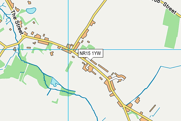 NR15 1YW map - OS VectorMap District (Ordnance Survey)