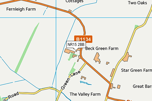NR15 2BB map - OS VectorMap District (Ordnance Survey)