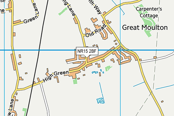NR15 2BF map - OS VectorMap District (Ordnance Survey)