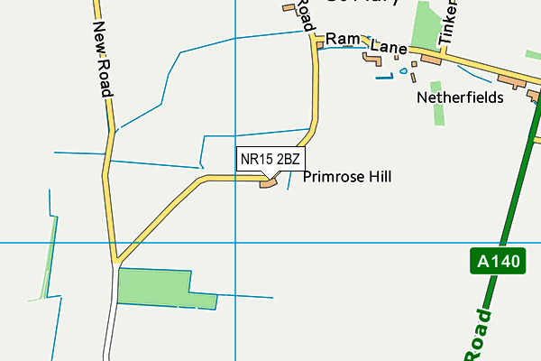 NR15 2BZ map - OS VectorMap District (Ordnance Survey)
