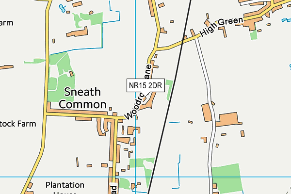 NR15 2DR map - OS VectorMap District (Ordnance Survey)