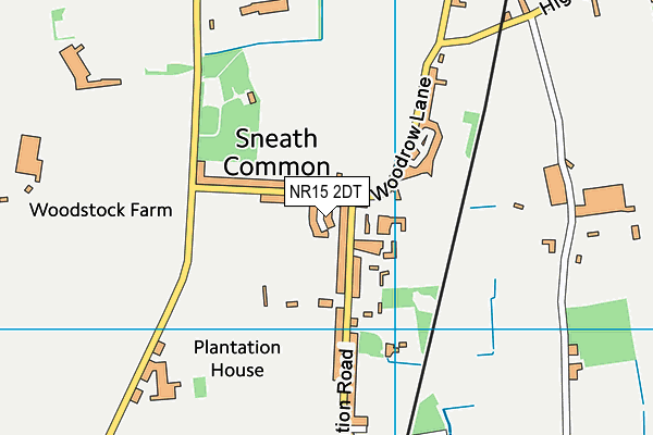 NR15 2DT map - OS VectorMap District (Ordnance Survey)