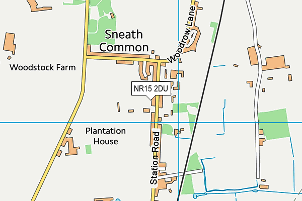 NR15 2DU map - OS VectorMap District (Ordnance Survey)