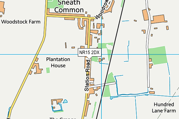NR15 2DX map - OS VectorMap District (Ordnance Survey)