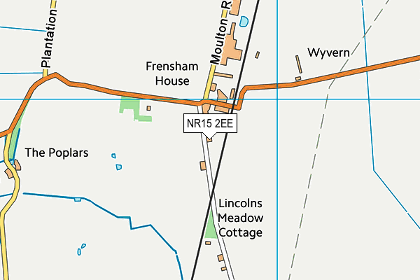 NR15 2EE map - OS VectorMap District (Ordnance Survey)