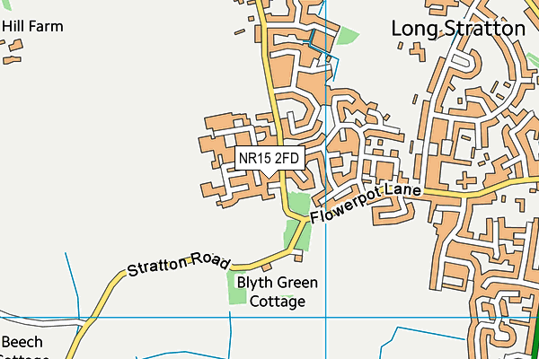NR15 2FD map - OS VectorMap District (Ordnance Survey)