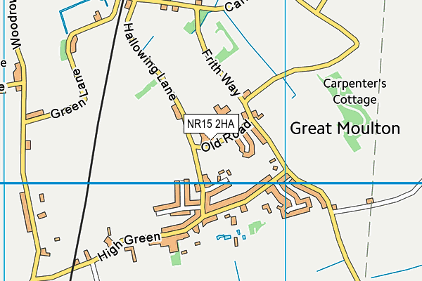 NR15 2HA map - OS VectorMap District (Ordnance Survey)