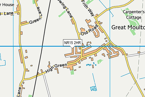 NR15 2HR map - OS VectorMap District (Ordnance Survey)