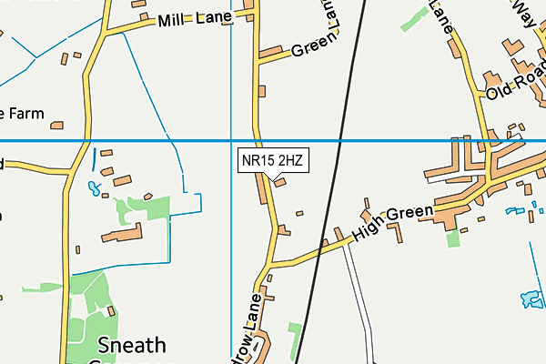 NR15 2HZ map - OS VectorMap District (Ordnance Survey)