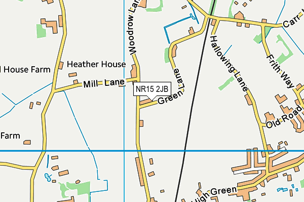 NR15 2JB map - OS VectorMap District (Ordnance Survey)