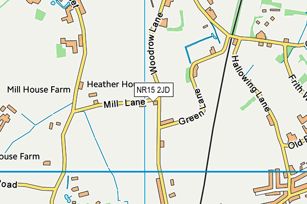 NR15 2JD map - OS VectorMap District (Ordnance Survey)