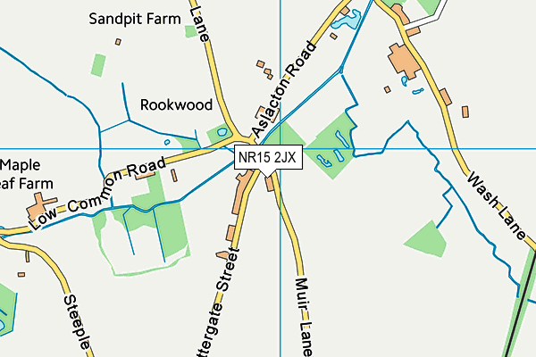 NR15 2JX map - OS VectorMap District (Ordnance Survey)