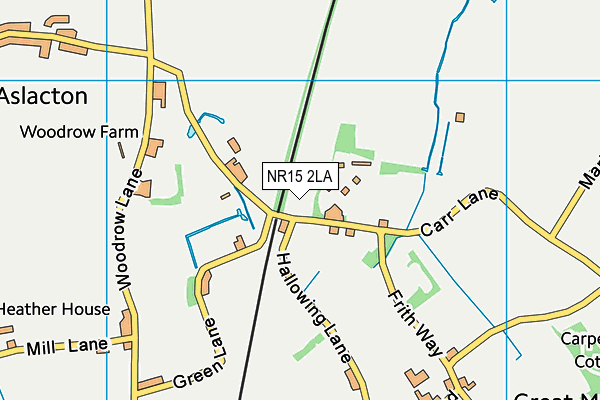 NR15 2LA map - OS VectorMap District (Ordnance Survey)