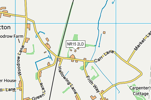NR15 2LD map - OS VectorMap District (Ordnance Survey)