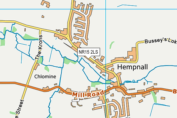 NR15 2LS map - OS VectorMap District (Ordnance Survey)