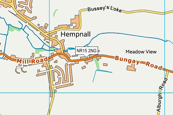 Playing Field Hempnall map (NR15 2NG) - OS VectorMap District (Ordnance Survey)