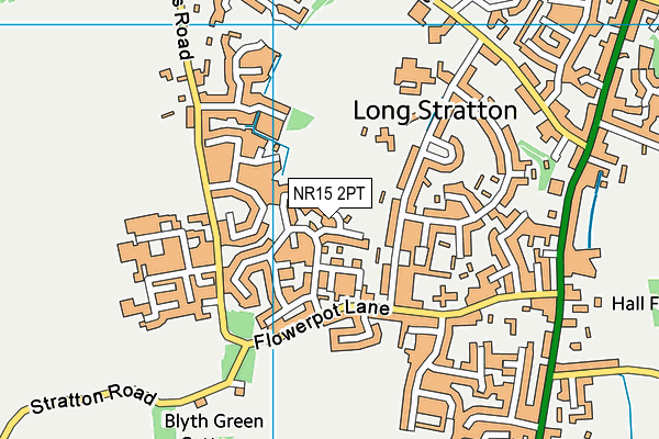 NR15 2PT map - OS VectorMap District (Ordnance Survey)