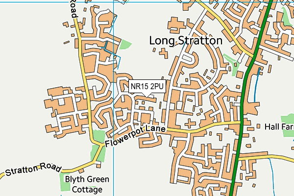 NR15 2PU map - OS VectorMap District (Ordnance Survey)