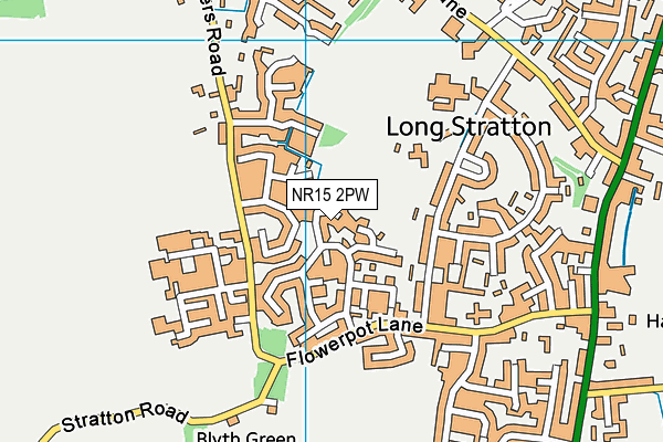 NR15 2PW map - OS VectorMap District (Ordnance Survey)