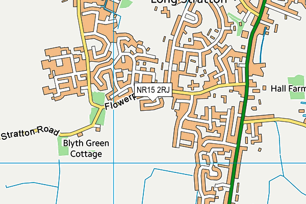 NR15 2RJ map - OS VectorMap District (Ordnance Survey)