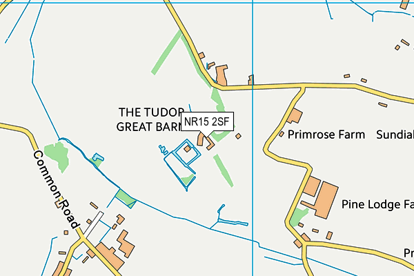 NR15 2SF map - OS VectorMap District (Ordnance Survey)