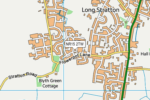 NR15 2TW map - OS VectorMap District (Ordnance Survey)