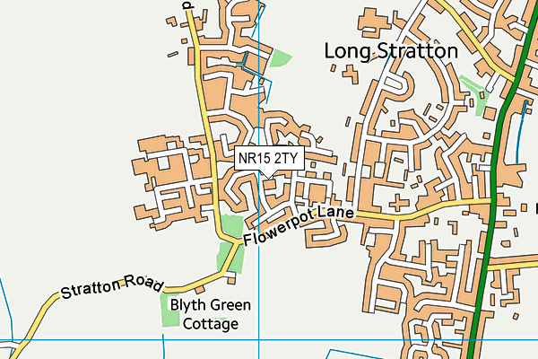 NR15 2TY map - OS VectorMap District (Ordnance Survey)