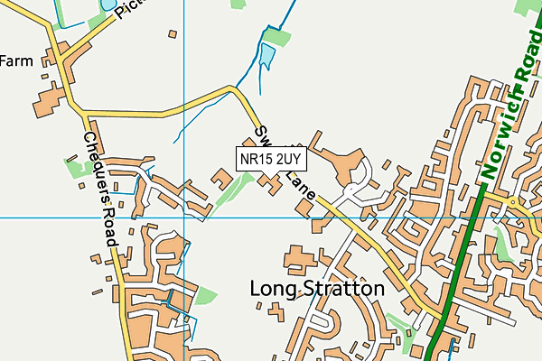 St Mary's Church Of England Junior School map (NR15 2UY) - OS VectorMap District (Ordnance Survey)