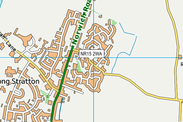 NR15 2WA map - OS VectorMap District (Ordnance Survey)