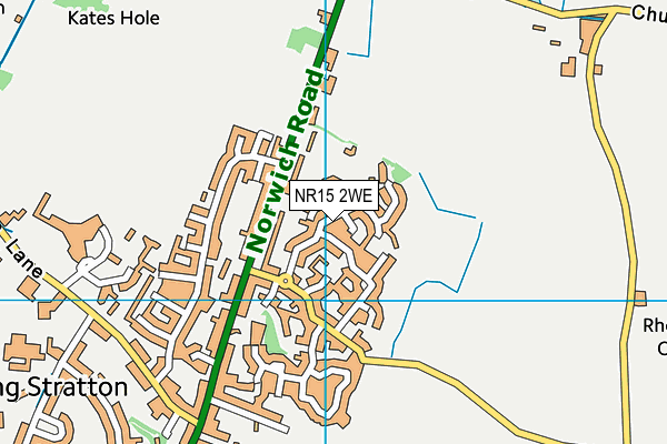 NR15 2WE map - OS VectorMap District (Ordnance Survey)