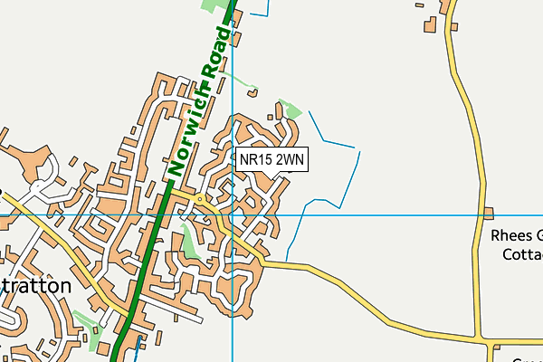 NR15 2WN map - OS VectorMap District (Ordnance Survey)