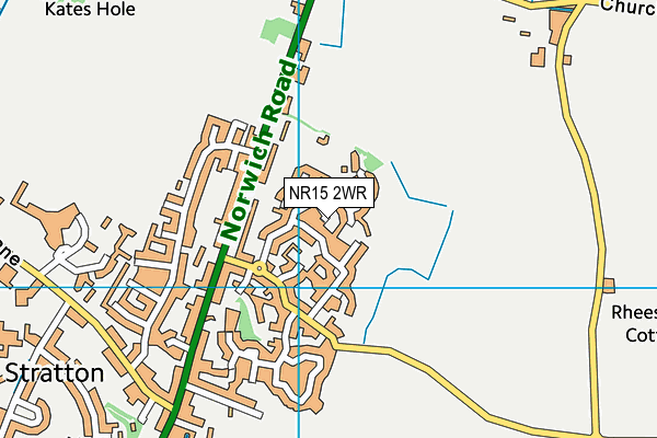 NR15 2WR map - OS VectorMap District (Ordnance Survey)