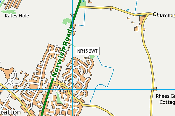 NR15 2WT map - OS VectorMap District (Ordnance Survey)