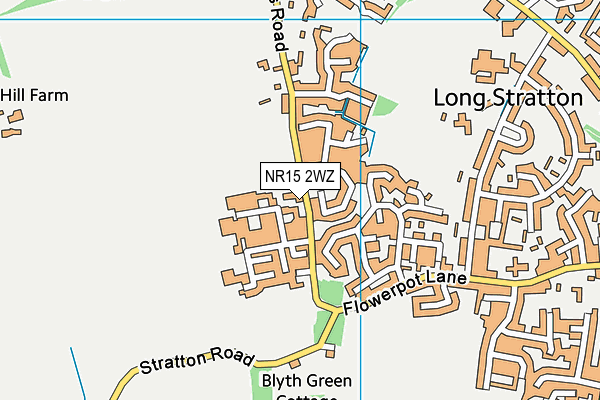 NR15 2WZ map - OS VectorMap District (Ordnance Survey)