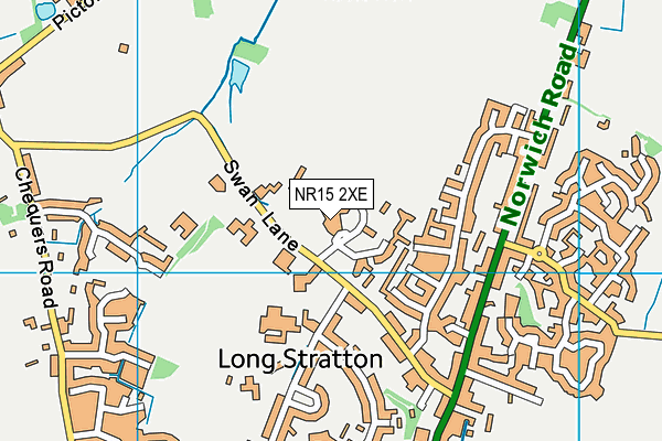 NR15 2XE map - OS VectorMap District (Ordnance Survey)