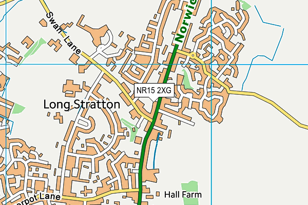 NR15 2XG map - OS VectorMap District (Ordnance Survey)