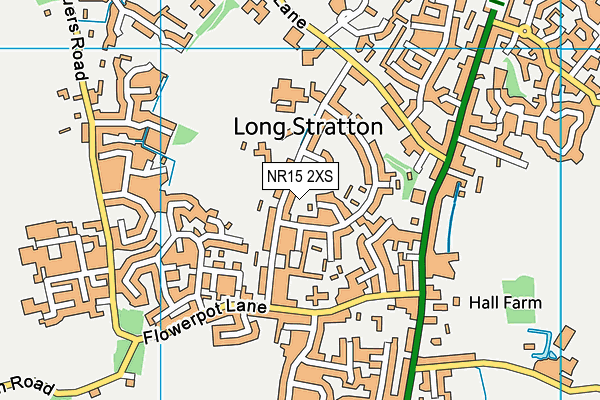 NR15 2XS map - OS VectorMap District (Ordnance Survey)